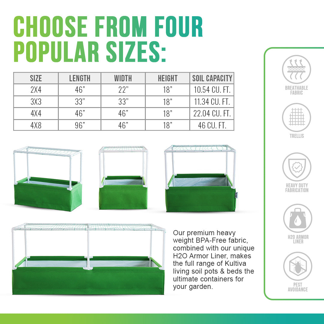 popular kultiva living soil bed sizes