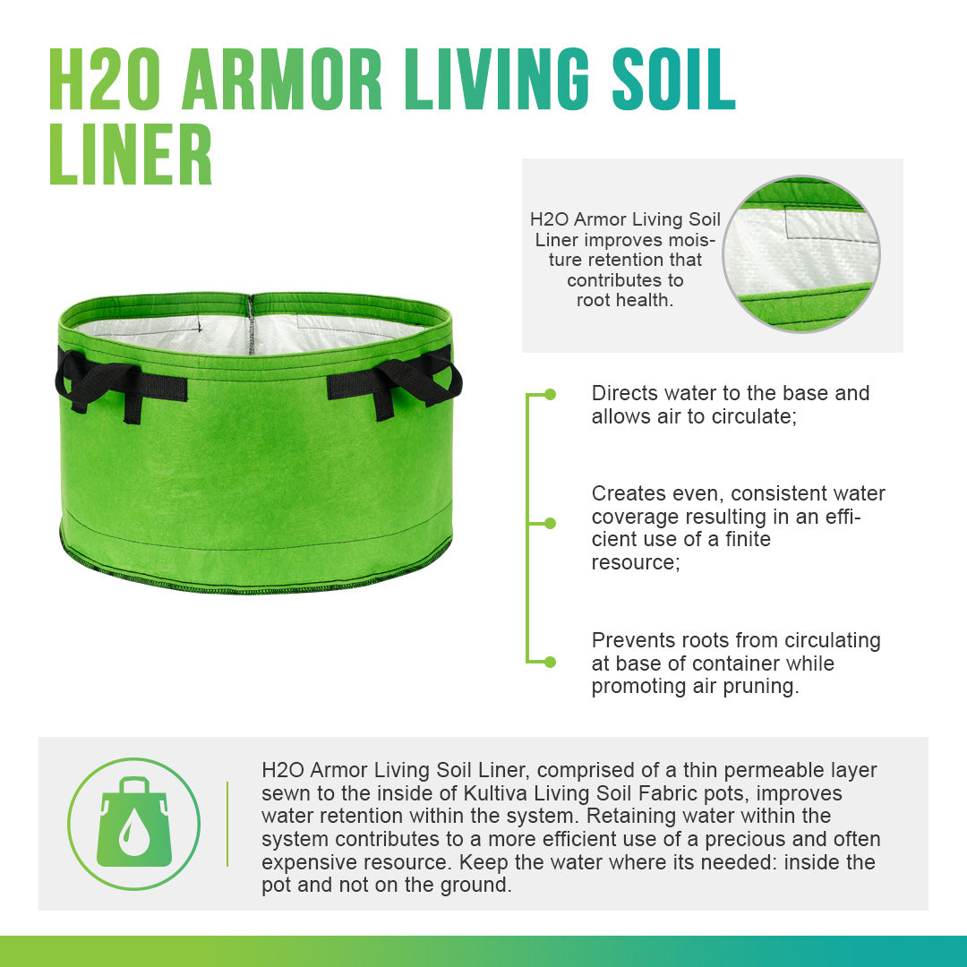 kultiva living soil pots h2o armor liner image