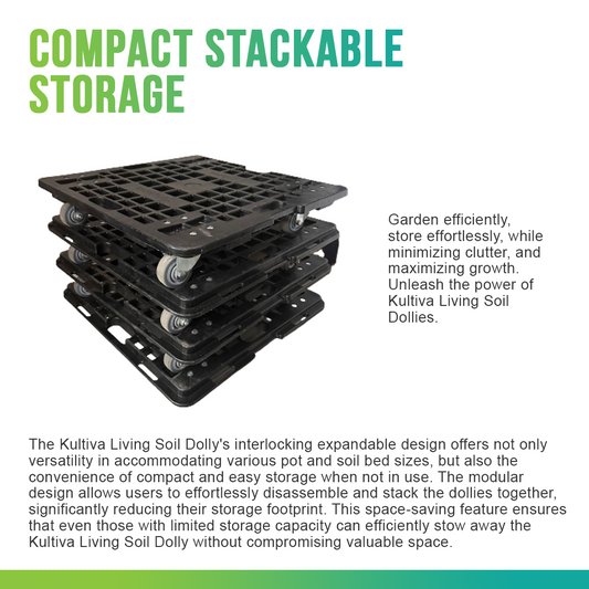 kultiva living soil bed dolly stackable storage