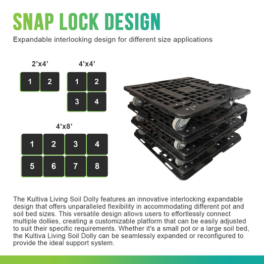 kultiva liivng soil bed modular dolly system snap lock design